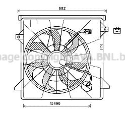 AVA QUALITY COOLING hy7557 -  Вентилятор, охлаждение двигателя